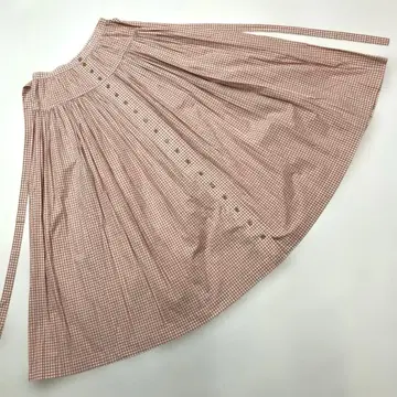 핑크하우스 핑크 깅엄 체크 스커트