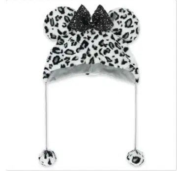 레오파드 무늬 미니 팬캡 화이트