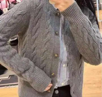 새상품 랄프 로렌 케이블 짜임 가디건