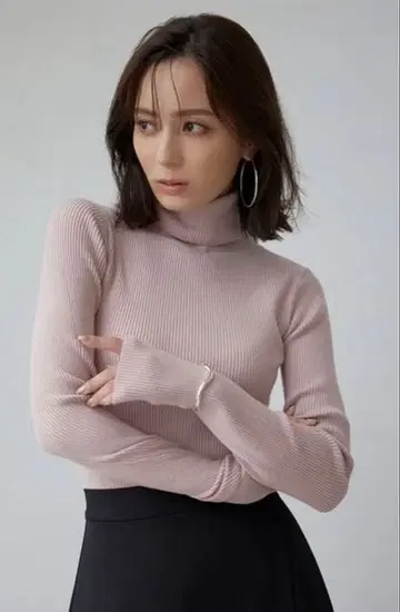 캐시미어 블렌드 핏 리브 니트 풀오버