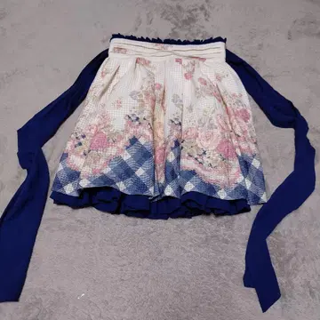 LIZ LISA 로즈 꽃무늬 체크 플레어 스커트