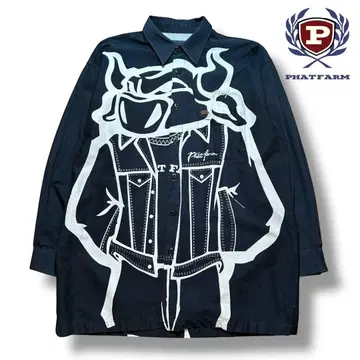 PHAT FARM 빅 프린트 셔츠