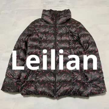 새상품급 Leilian 다운 자켓 리버서블 꽃무늬 11 L