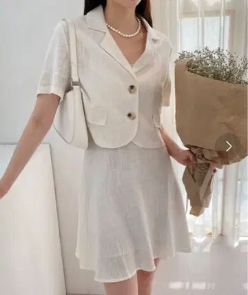 린넨 원피스 셋업 자켓 반팔 by munir