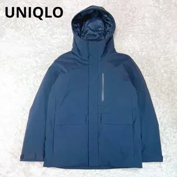 새상품급 유니클로 하이브리드 다운 후드티 네이비 S