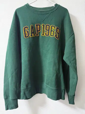 GAP 1969 로고 맨투맨 그린
