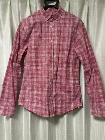 Armani Exchange 체크 무늬 긴팔 셔츠