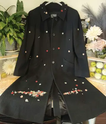 aa milano 울 코트 작은 꽃