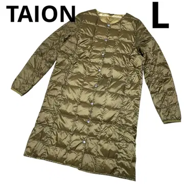 TAION 타이온 노카라 이너 다운 여성용 L 카키 롱 기장