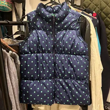 다운 베스트 도트 무늬 도트 베스트 구제 의류