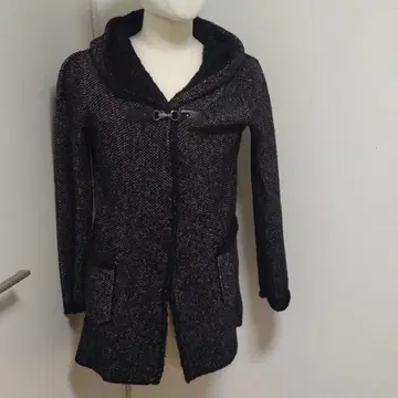 새상품급 Reflect 그레이 블랙 후드티 롱가디건 버클