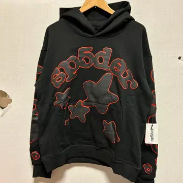 sp5der BLACK BELUGA OUTLINE HOODIE