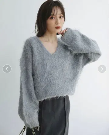 [ 새상품급 ] anuans 수리 알파카 니트 풀오버 gray 컬러