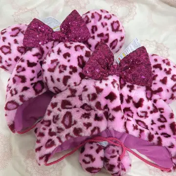 미니 마우스 레오파드 무늬 팬캡 2개 세트