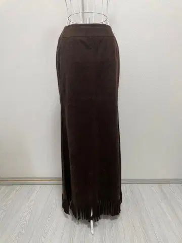 노베스파지오 브라운 프린지 롱 스커트