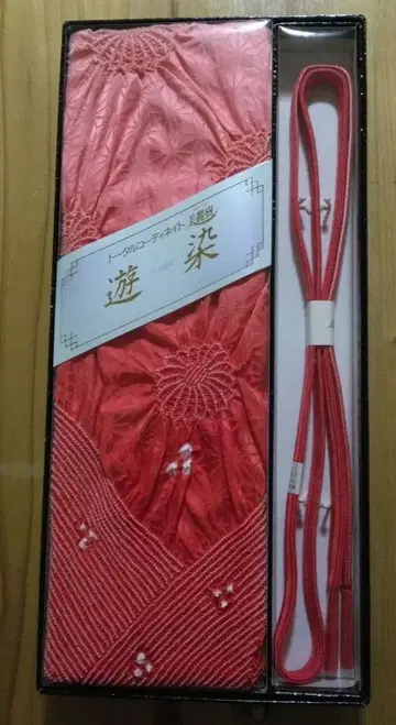 오비 장식 천 허리띠 미사용 새상품 세트 꽃무늬 핑크