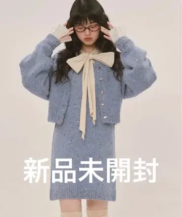 loin nuit 스팽글 니트 셋업 블루 미개봉 새상품