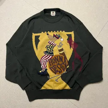 90s HONMA DESIGN 골프 디자인 니트 울