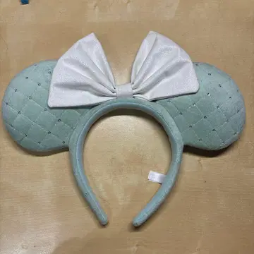 민트 그린 리본 포함 미키 귀 머리띠
