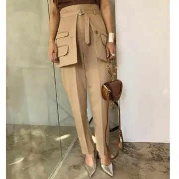 Ameri JACKETBELTPANTS 베이지 슬랙스 S 사이즈