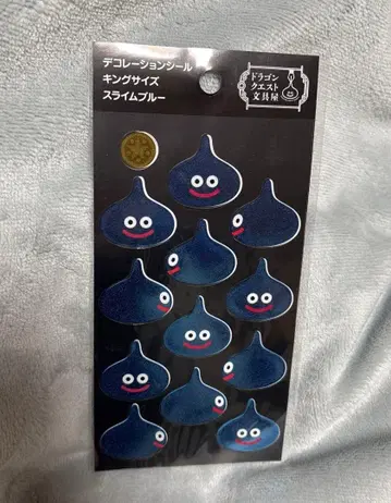 드래곤 퀘스트 문구점 데코레이션 씰 킹 사이즈 슬라임 블루