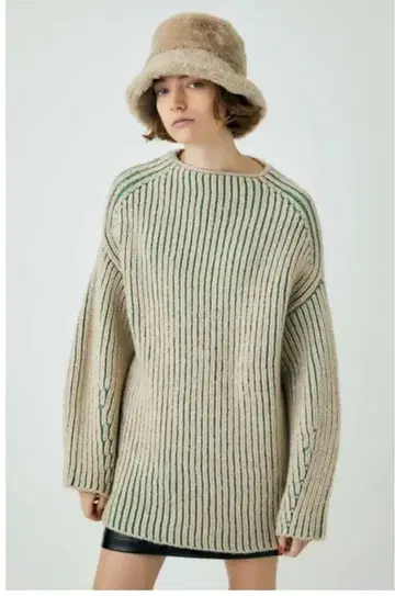 BI COLOR LONG 니트 MOUSSY 브라운