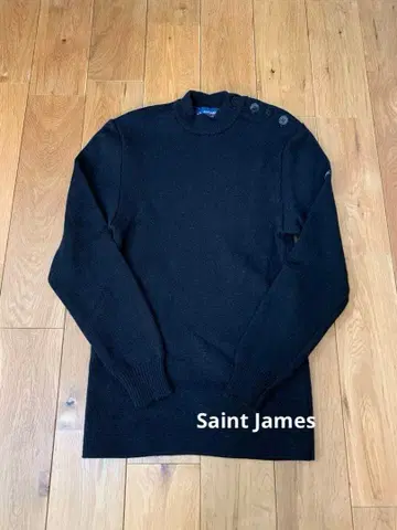 세인트 제임스 블랙 크루넥 니트