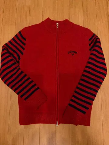 캘러웨이 긴팔 안감 부착 니트 풀 집업 블루종