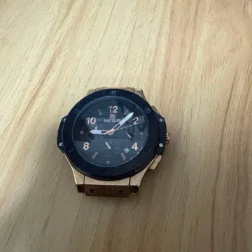 MEGIR 자동 시계 블랙 골드