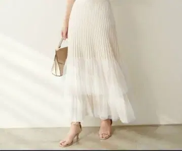 natural couture 튤 도킹 니트 스커트