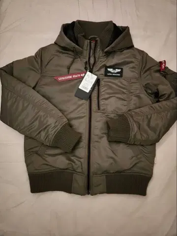 ALPHA 후드 부착 블루종