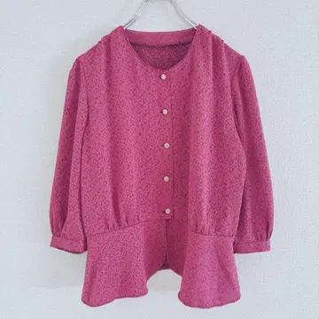 가디건 겉옷 자켓 쇼와 레트로 7부 소매 허리 절개 미세스