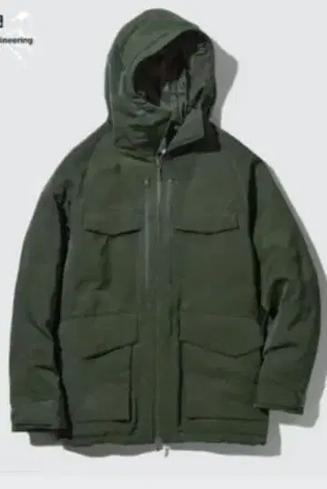 유니클로 하이브리드 다운 후드티 M