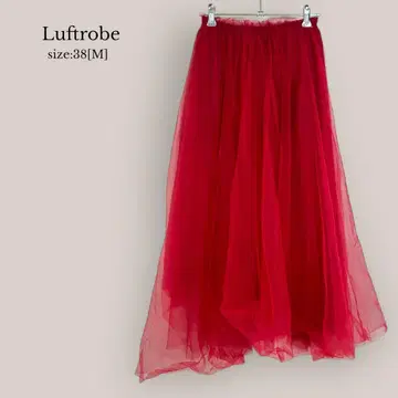 루프트로브 Luftrobe 새상품급 튤 롱 스커트 비대칭 빨간색