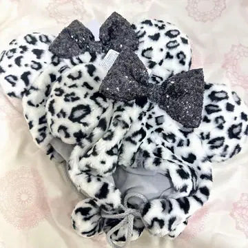 미니 마우스 레오파드 무늬 팬캡 2개 세트