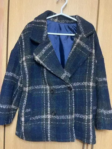 [ 미사용 새상품 ] 체크 무늬 P 코트 여성용 M