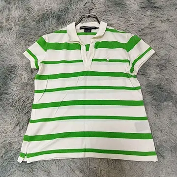 랄프 로렌 스포츠 피케 셔츠 M 보더 그린 스키퍼 골프