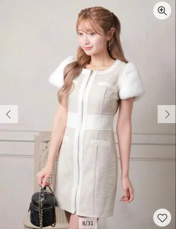 LIP SERVICE 2way 퍼 슬리브 트위드 원피스 립 서비스