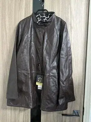 178 택 포함 새상품 미사용 보관품 램 가죽 코트 블루종 리버서블