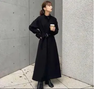 [ leann moment ] 롱 코트 블랙