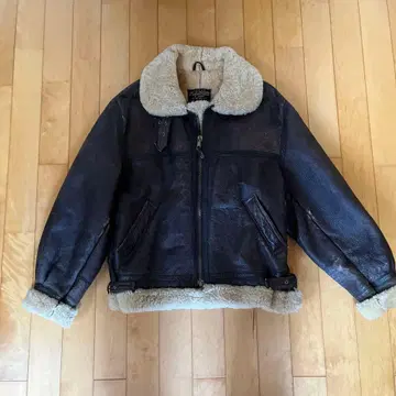 다크 브라운 가죽 봄버 자켓