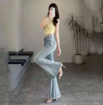 플레어 데님 라이트 블루