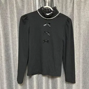 Ank Rouge 펄 리본 니트탑