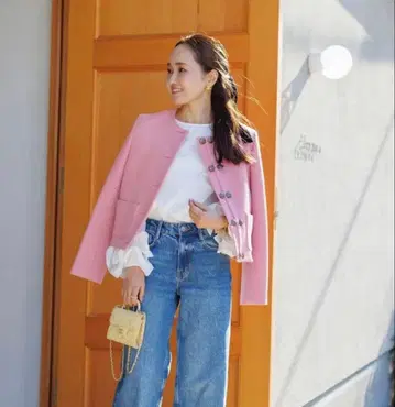 bluelea 더블 버튼 트위드 재킷