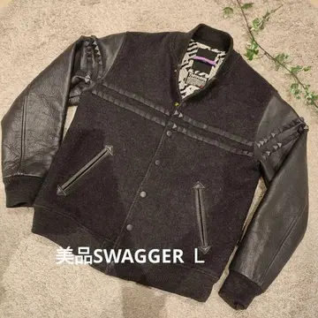 [초레어] JAPAN제 SWAGGER 소매 카우 가죽 스터드 L 사이즈