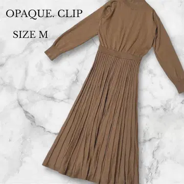 오파크 클립 플리츠 니트 원피스 브라운 A라인 페미닌