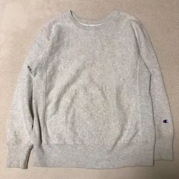 챔피온 리버스 위브 파랑 택 단색 맨투맨 트레이닝복 그레이 L