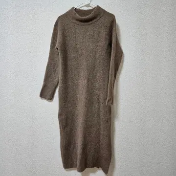 ships 시프스칼라 롱 니트 원피스 라쿤 브라운