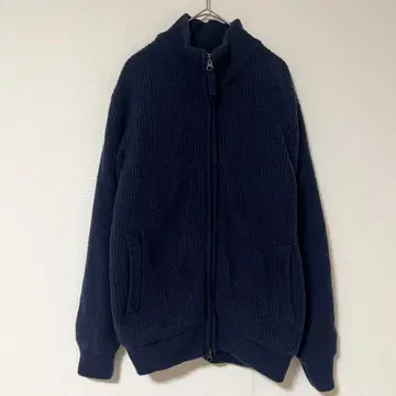 쉽스 SHIPS 집업 니트 가디건 [ S ] 울 혼방 네이비