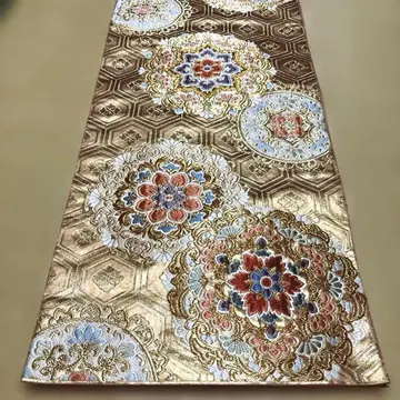 육통 후쿠로 오비 순수 실크 화려한 럭셔리 자수 패턴